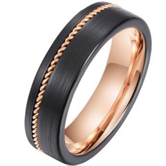 **COI Tungsten Carbide Black Rose Wire Ring-8746