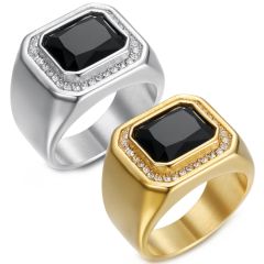 **COI Titanium Gold Tone/Silver Ring With Cubic Zirconia-8756