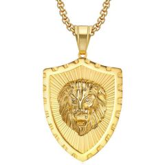 COI Gold Tone Titanium Lion Pendant-8985AA