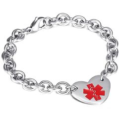 COI Titanium Medical Alert Bracelet With Steel Clasp(Length: 8.18 inches)-9071AA
