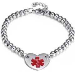 COI Titanium Medical Alert Bracelet With Steel Clasp(Length: 8.18 inches)-9072AA