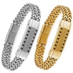 COI Titanium Gold Tone/Silver Bracelet With Steel Clasp(Length: 7.87 inches)-9078AA