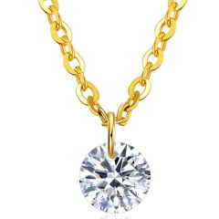 **COI Titanium Gold Tone/Rose/Silver Necklace With Cubic Zirconia(Length: 19.7 inches)-9110AA