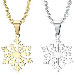 **COI Titanium Gold Tone/Silver Snowflake Pendant-9219AA