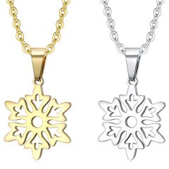 **COI Titanium Gold Tone/Silver Snowflake Pendant-9220AA