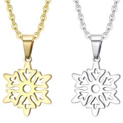 **COI Titanium Gold Tone/Silver Snowflake Pendant-9220AA