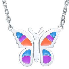 **COI Titanium Butterfly Necklace With Resin(Length: 22.83 inches)-9221AA