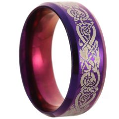 **COI Purple Titanium Dragon Beveled Edges Ring-9267AA