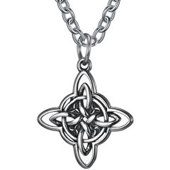 **COI Titanium Black Silver Trinity Knots Pendant-9277AA