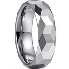 **COI Tungsten Carbide Faceted Ring-9391BB
