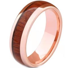 **COI Rose  Tungsten Carbide Dome Court Ring With Wood-9410BB