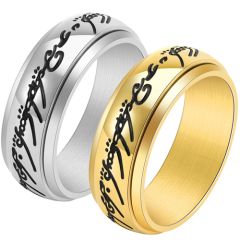**COI Titanium Black Gold Tone/Silver Lord The Ring Ring Power-9430AA