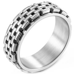 **COI Titanium Black/Gold Tone/Silver Ring-9482AA