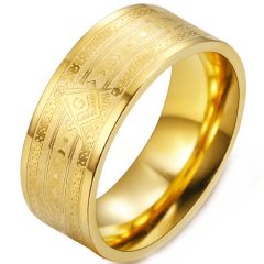 **COI Gold Tone Titanium Masonic Freemason Ring-9498AA