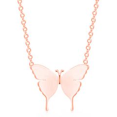 **COI Titanium Rose/Gold Tone/Silver Butterfly Necklace(Length: 19.7 inches)-9539AA