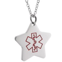 **COI Titanium Medical Alert Star Pendant-9682AA