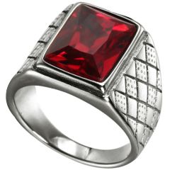 **COI Titanium Ring With Created Blue Sapphire/Red Ruby/Purple Amethyst/White Diamond-9686AA