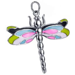 **COI Titanium Gold Tone/Silver DragonFly Pendant-9719AA