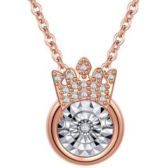 **COI Rose Titanium Necklace With Cubic Zirconia(Length: 17.7 inches)-9723AA