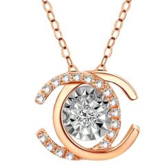 **COI Rose Titanium Necklace With Cubic Zirconia(Length: 17.7 inches)-9725AA