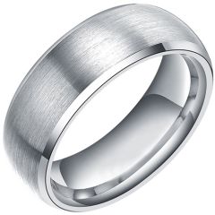**COI Tungsten Carbide Dome Court Beveled Edges Ring-9734AA