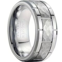 **COI Tungsten Carbide Brick Pattern Tire Tread Ring-9738AA