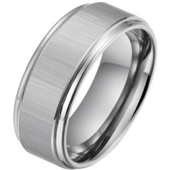 **COI Tungsten Carbide Polished Matt Step Edges Ring-9744AA