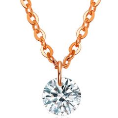 **COI Titanium Gold Tone/Rose/Silver Necklace With Cubic Zirconia(Length: 19.7 inches)-9756AA