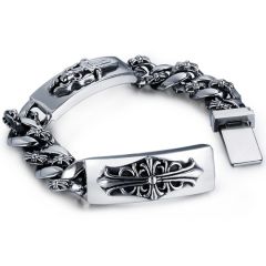 **COI Titanium Cross & Sword Bracelet With Steel Clasp(Length: 8.27 inches)-9776AA