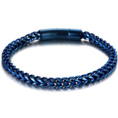 **COI Titanium Black/Blue Bracelet With Steel Clasp(Length: 8.66 inches)-9830AA