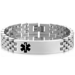 **COI Titanium Medical Alert Bracelet With Steel Clasp(Length: 8.07 inches)-9972AA