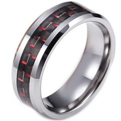COI Tungsten Carbide Carbon Fiber Beveled Edges Ring-TG3699