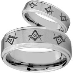 COI Titanium Masonic Step Edges Ring-JT5005