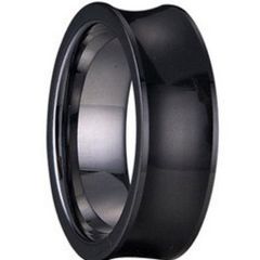 COI Black Tungsten Carbide Ring - TG1242(Size:#US6.5)