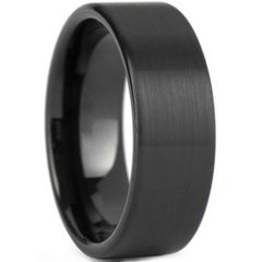 *COI Black Titanium Pipe Cut Flat Ring-JT5066