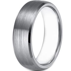 COI Tungsten Carbide Dome Court Beveled Edges Ring-TG1357