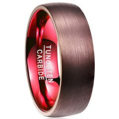 COI Tungsten Carbide Espresso Red Dome Court Ring-TG2918