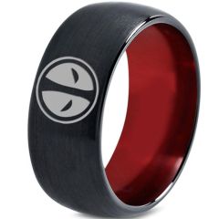COI Tungsten Carbide Black Red Dead Pool Ring-TG3434