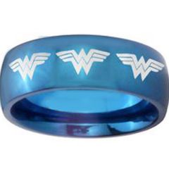 COI Blue Titanium Wonder Women Dome Court Ring-4051