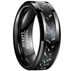 COI Black Tungsten Carbide Ring With Carbon Fiber-TG4015