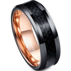 COI Tungsten Carbide Black Rose Ring With Carbon Fiber-TG4221