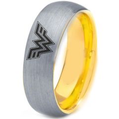 *COI Titanium Gold Tone Silver Wonder Women Ring-4428