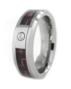 COI Titanium Carbon Fiber & Cubic Zirconia Ring-1140