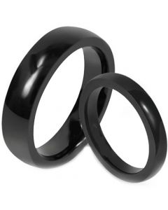 *COI Black Tungsten Carbide Dome Court Ring-TG4483