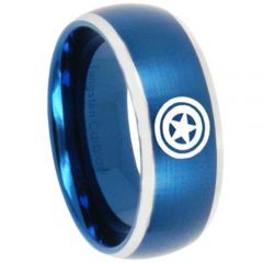 COI Tungsten Carbide Blue Silver Green Lantern Ring-TG3451