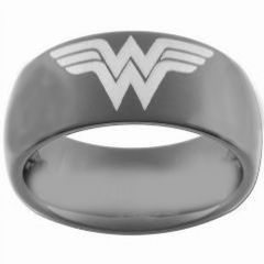 *COI Black Tungsten Carbide Wonder Woman Dome Court Ring-TG3681