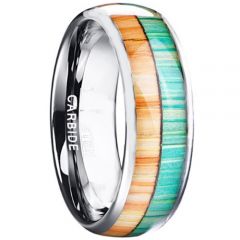 COI Tungsten Carbide Wood Dome Court Ring-TG4427
