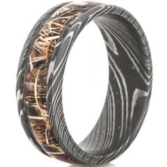 COI Black Tungsten Carbide Camo Damascus Ring-TG4565