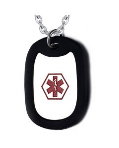 COI Titanium Medical Alert Pendant With Black Silicon-5517