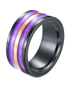 *COI Titanium Black Purple Yellow Resin Ring-5963